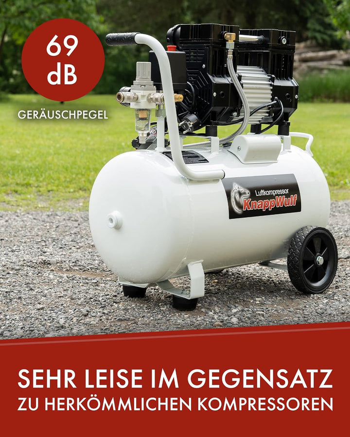 KnappWulf Kompressor "mucksmäuschenstill" Modell neue Generation KW1030 Airbrush 69dB 30L Tank 1100W