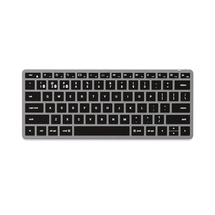 SATECHI Slim X1 Bluetooth Tastatur, 𝗤𝗪𝗘𝗥𝗧𝗬-𝗟𝗮𝘆𝗼𝘂𝘁, Hintergrundbeleuchtung, kompatibel mit vielen Ger