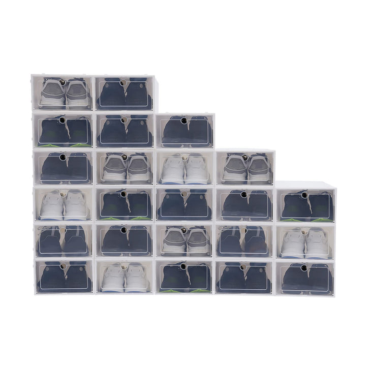 awolsrgiop 24X Transparent Schuhbox, Schuhboxen Stapelbar, Plastik Schuhkarton Schuhaufbewahrung, Sc