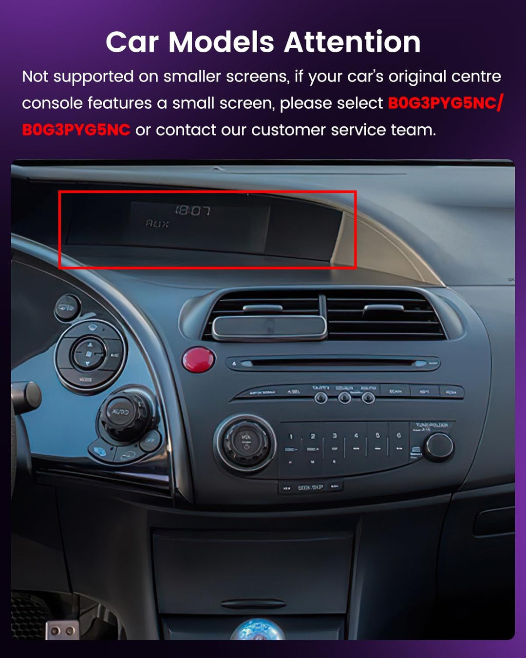 Inefala 4+64G Android 15 Autoradio für Honda Civic VIII 2006-2011 mit Wireless CarPlay Android Auto,