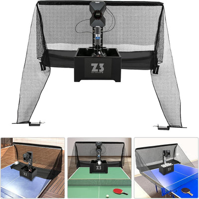 36W Tischtennismaschine mit Netz Automatischer Tischtennis-Werfer mit Fernbedienung 100 ABS-Bälle 35