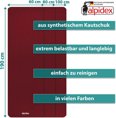 ALPIDEX Yogamatte Extra Dick 1,5cm Gymnastikmatte 3 Grössen rutschfest Phthalatfrei Fitness Matte Tr