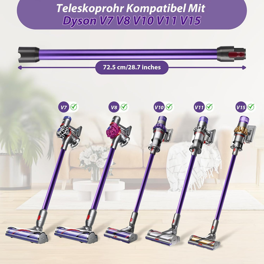 Verlängerungsrohr Kompatibel für Dyson V7 V8 V10 V11 V15, Teleskoprohr mit 2 Stück Filter, Starre Ve