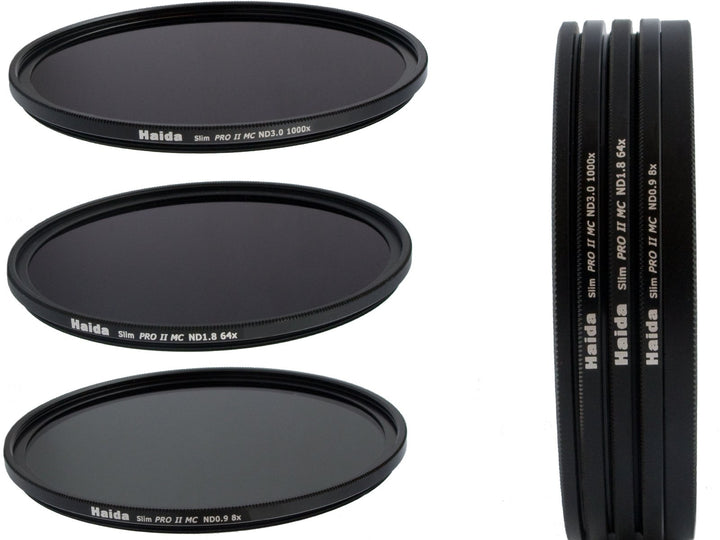 Slim PRO II Digital MC Neutral Graufilter Set bestehend aus ND8, ND64, ND1000 Filtern 58mm inkl. Sta