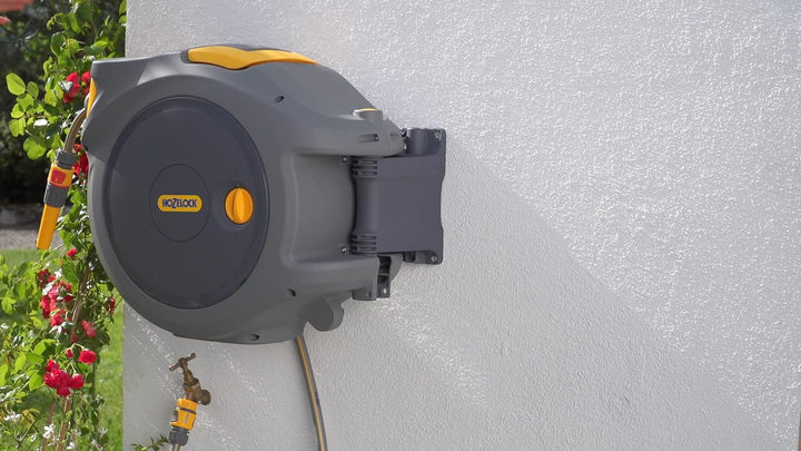 HOZELOCK - Wandschlauchbox Auto Reel 25 M: Automatische Aufrollung. Einfache Installation. Inkl. Sch
