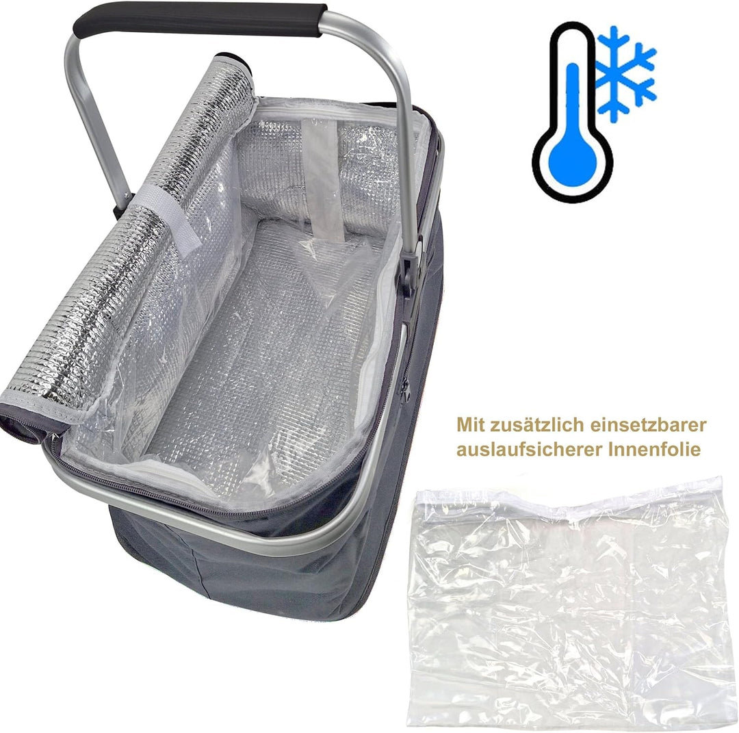 24L Einkaufskorb Gross Isolierkorb Kühlkorb Kühltasche Picknickkorb Thermotasche Kühltasche Thermo T