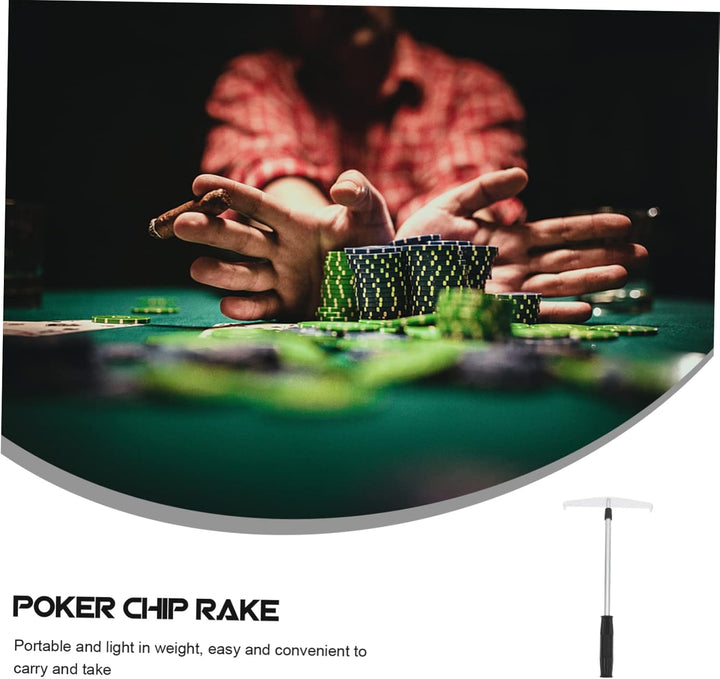 HEMOTON Teleskop Chip Rechen Pokerchip Rechen Späneauffangstab Aus Kunststoff Praktisch Für Pokerspi