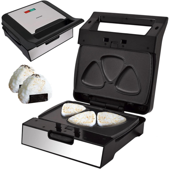 Syntrox Onigiri Maker mit Wechselplatten, Edelstahl, schnelles Aufheizen, Antihaftbeschichtet, versc