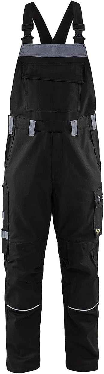 Blaklader 28611516 ANTI-FLAMMEN-LATZHOSE, Schwarz/ Grau, grootte D112, D112