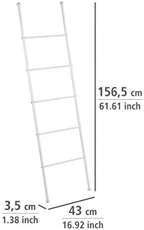 WENKO Handtuchleiter Mod. Viva praktischer Handtuchhalter aus weiss lackiertem Stahl 5 Handtuchstang