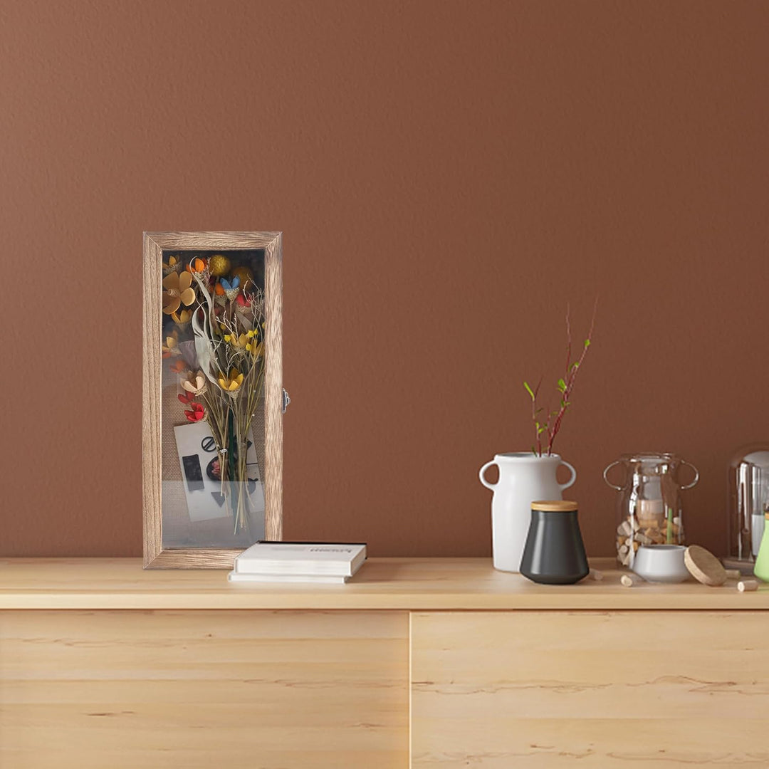 GraduatePro 3D Bilderrahmen zum Befüllen Glasscheibe Holz Box für Objektrahmen DIY Tiefer Rahmen Fot