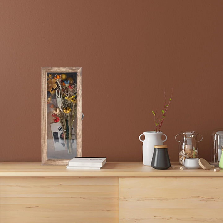 GraduatePro 3D Bilderrahmen zum Befüllen Glasscheibe Holz Box für Objektrahmen DIY Tiefer Rahmen Fot