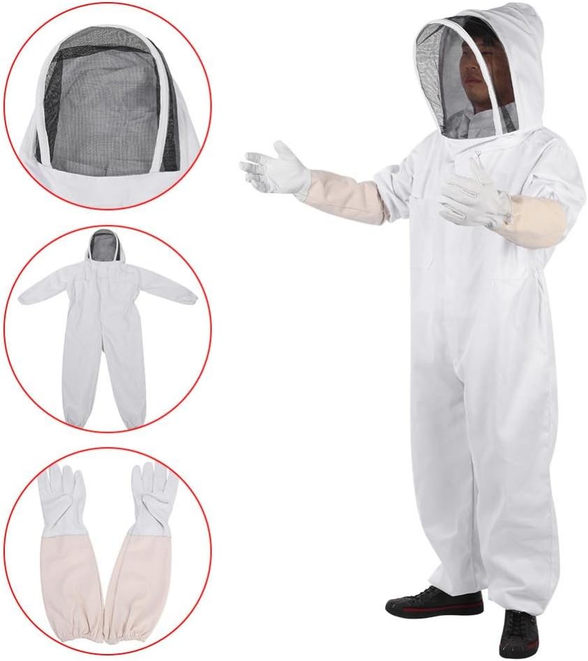 Haofy Imker Anzug Imkeranzug Imkerjacke Baumwolle mit und Hut, Belüftet Imker Anzug Set (Imkerjacke