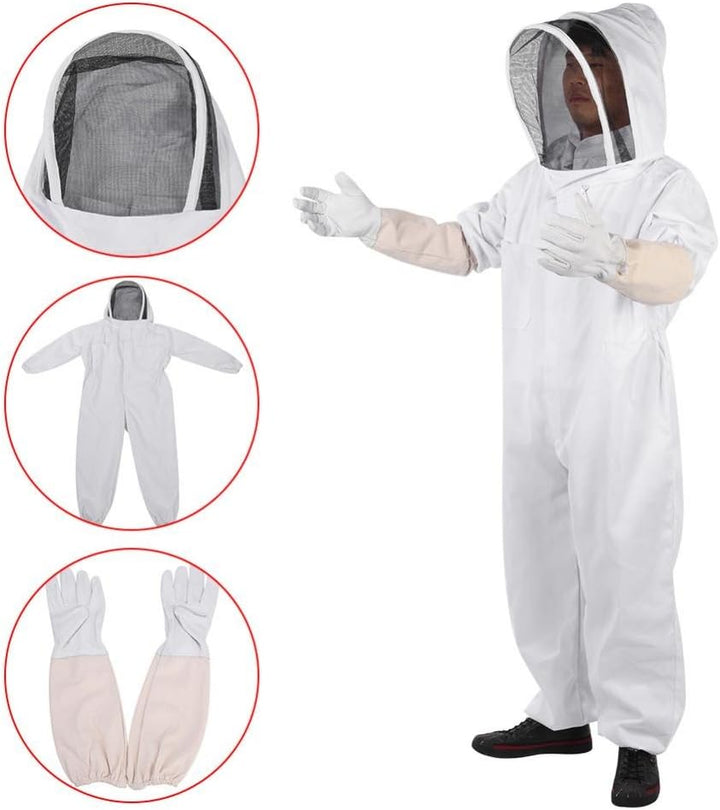Haofy Imker Anzug Imkeranzug Imkerjacke Baumwolle mit und Hut, Belüftet Imker Anzug Set (Imkerjacke