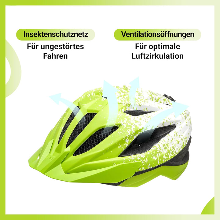Street Jr Pro Kinder- und Jugend-Fahrradhelm mit LED Rücklicht, 300g, Made in Germany, Maxshell-Tech
