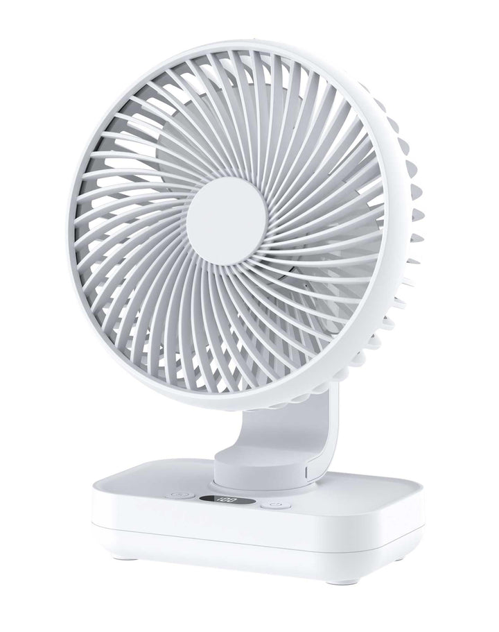 Joneytech Ventilator Leise Automatisch Oszillierend, 4000mAh Akku USB tischventilator 4 Geschwindigk