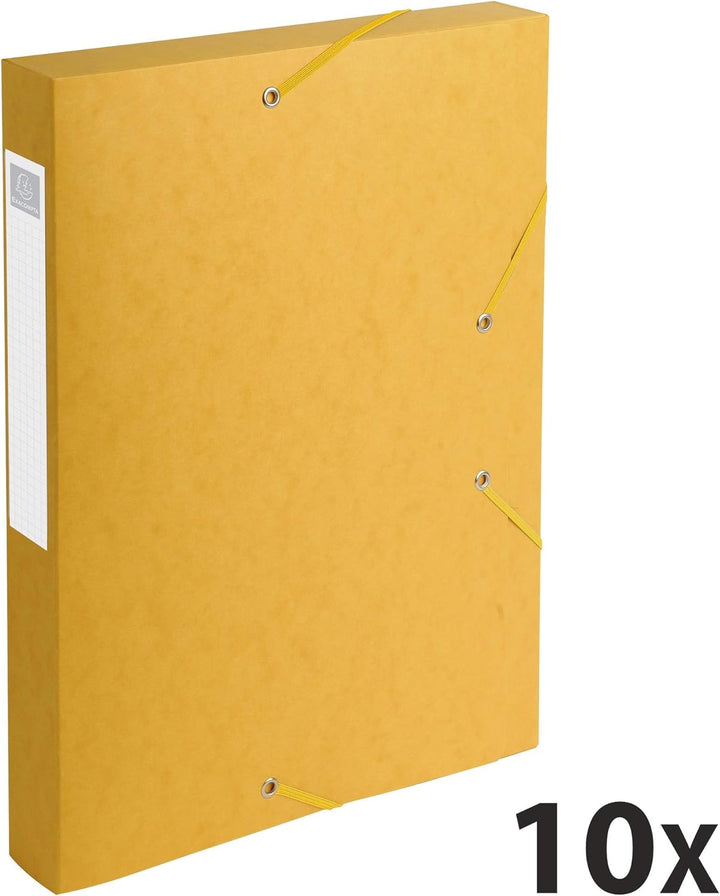 Exacompta 14006H 10er Pack Premium Sammelboxen mit Gummizug 40 mm breit aus extra starkem Colorspan-