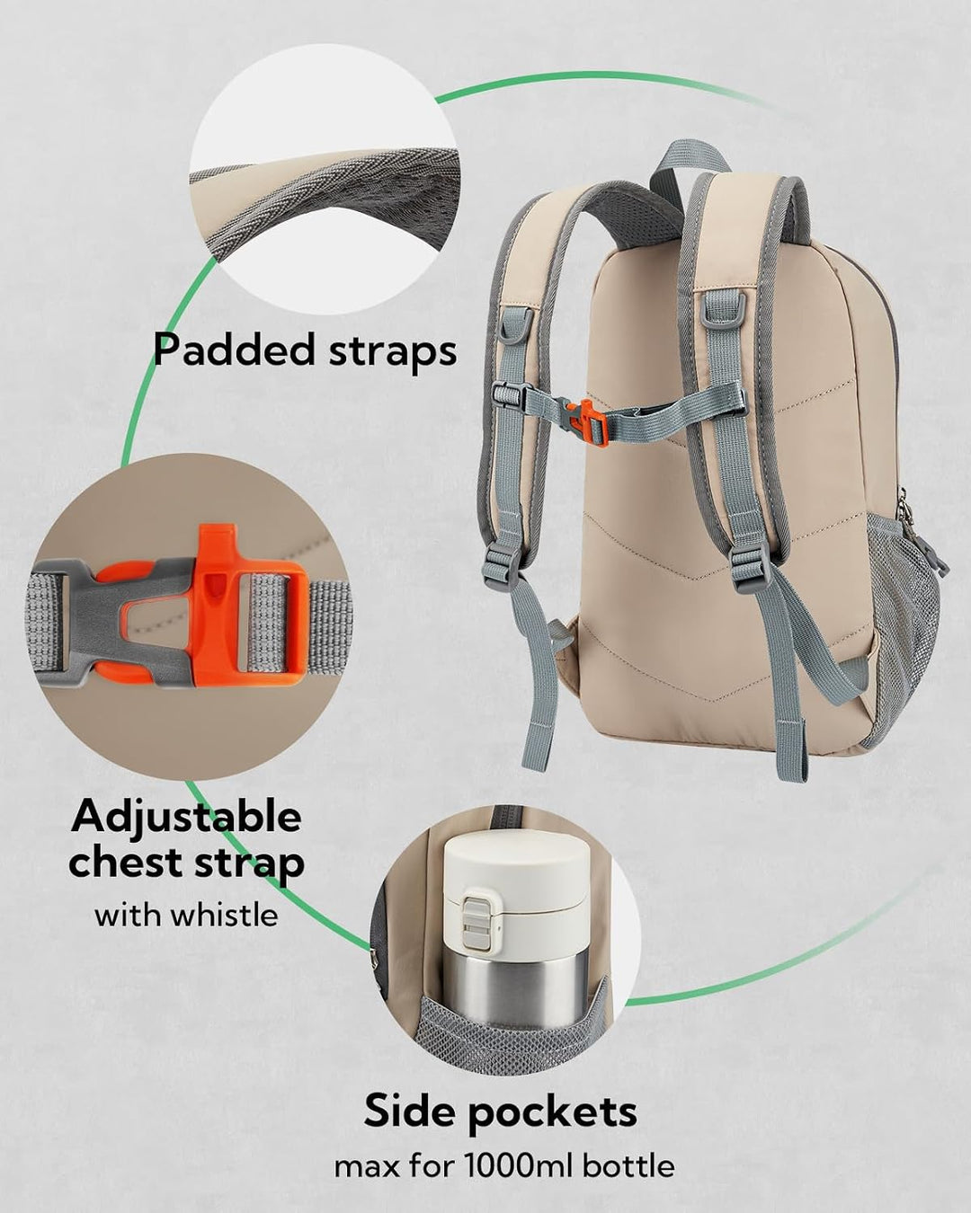 WATERFLY Rucksack Klein Wanderrucksack 12L: Leicht Tagesrucksack Mini Sport Backpack Outdoor Daypack