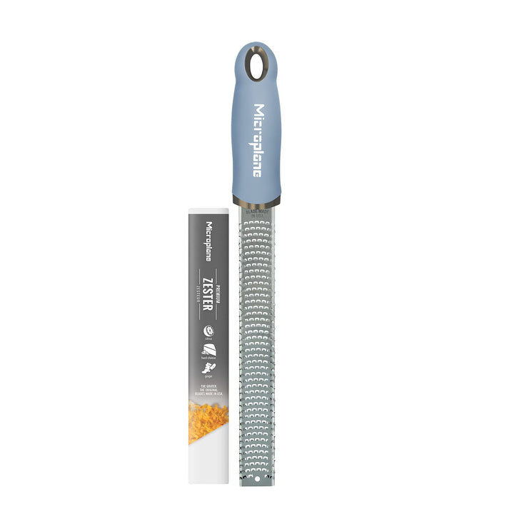 Microplane Zester Küchenreibe in Küstenblau für Zitrusfrüchte, Parmesan, Ingwer, Schokolade & Muskat
