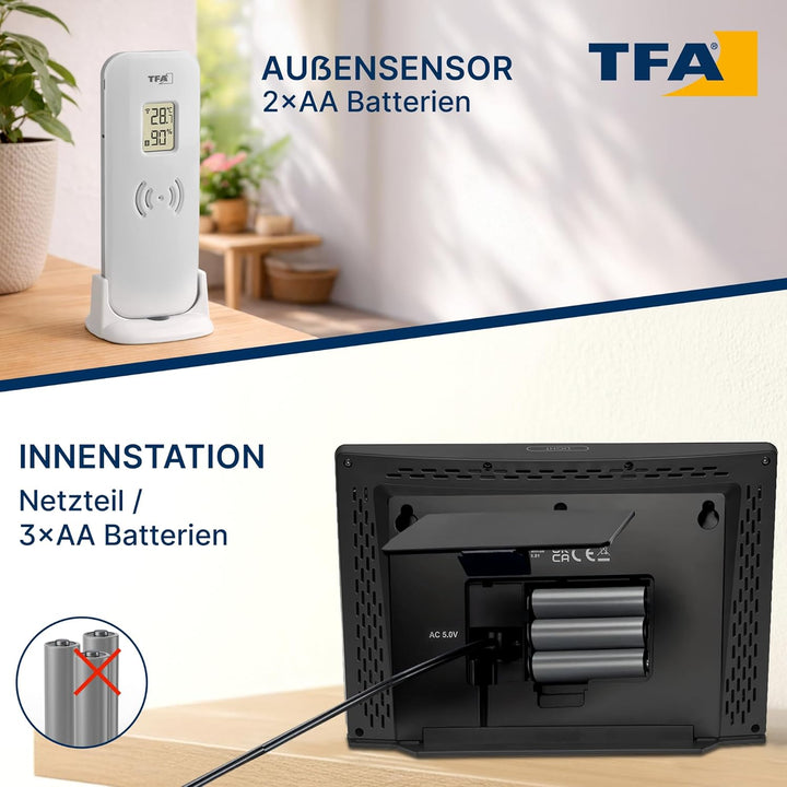 TFA Dostmann Funk-Wetterstation Season 2, 35.1118, mit Aussensender, Wettervorhersage, Farbdisplay,