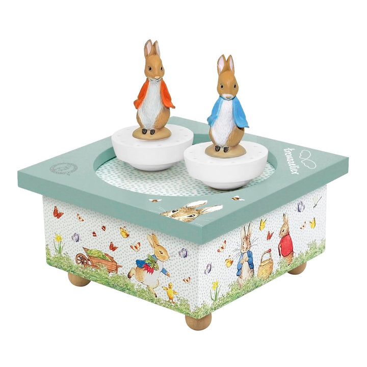 Trousselier 6260091 Spieluhr mit tanzenden Figuren für Kinder, Peter Hase, magnetisch, Musikbox, Mus