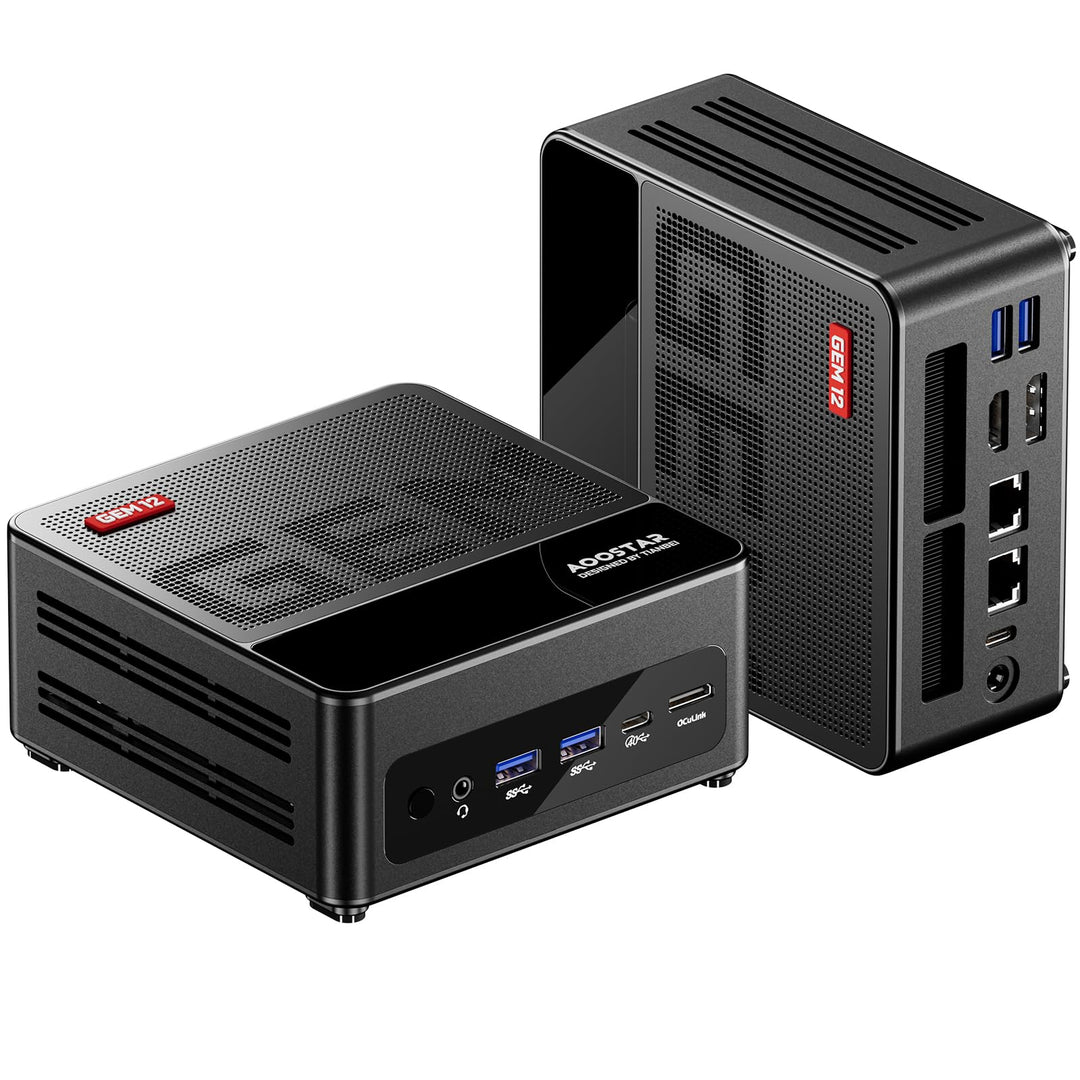 AOOSTAR GEM12 Max 8745HS Mini PC, Ryzen 7 8745HS Gaming PC, 24GB DDR5 RAM 1TB SSD PCIe 4.0, Mini Des