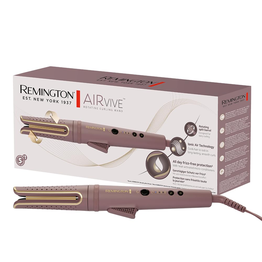Remington AIRvive™ Lockenstab [rotierend] Ionic Air-Technologie für langanhaltende Locken (Ultra-Ker