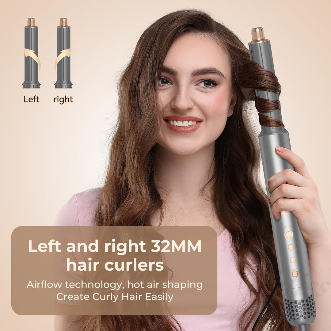 UKLISS 8 in 1 Pro Airstyler &amp; Ionen Haartrockner High Speed 110,000RPM Föhn Set mit Luft-Lockenstab
