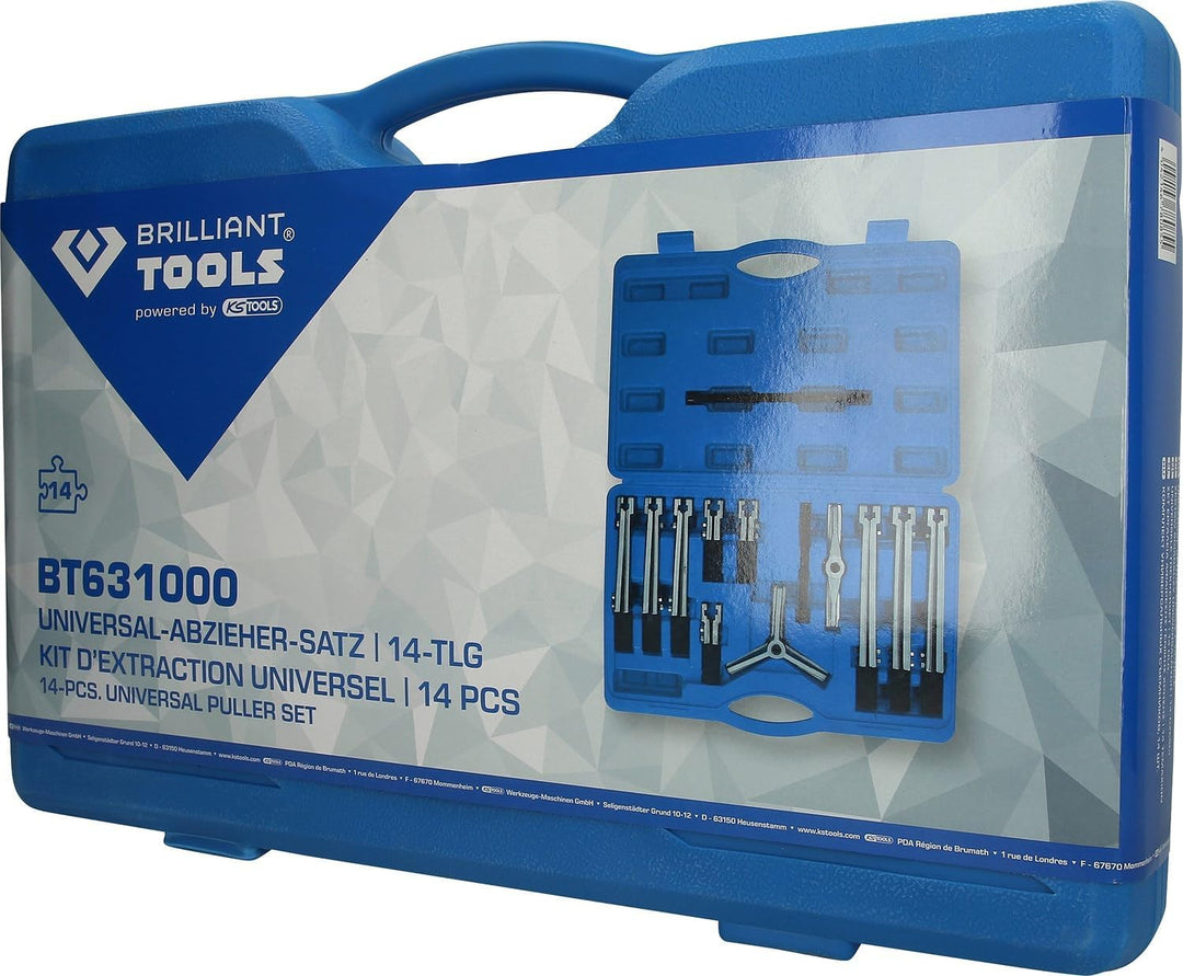 BRILLIANT TOOLS BT631000 Universal-Abzieher-Satz, 14-tlg [Powered by KS TOOLS]