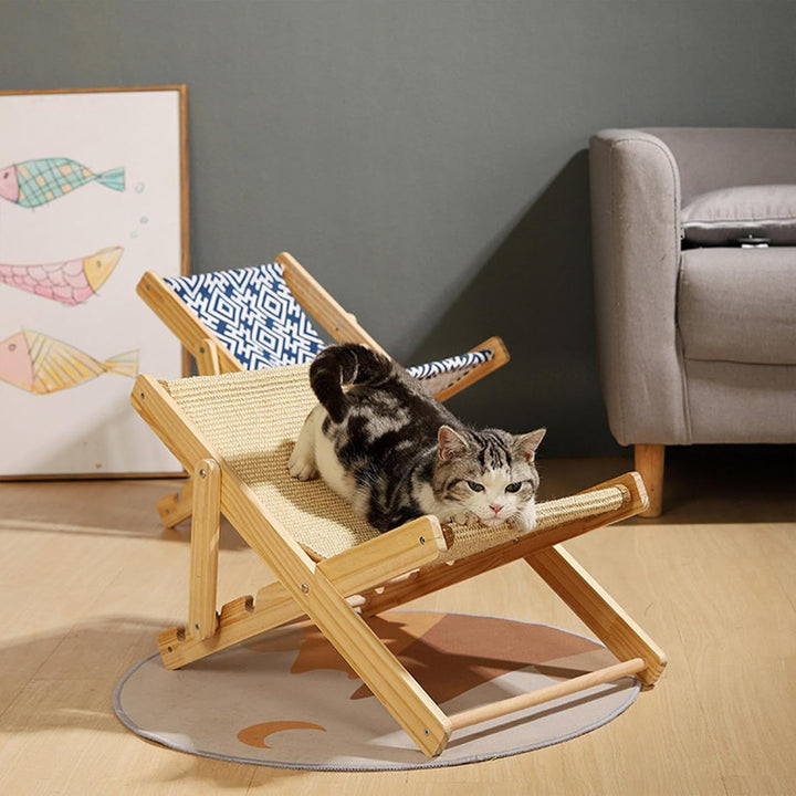 2 Stück Katzenstuhl Lounge, Verstellbares Katzenbett, Erhöhter Katzenstuhl, Katzenstuhl Sisal, Katze