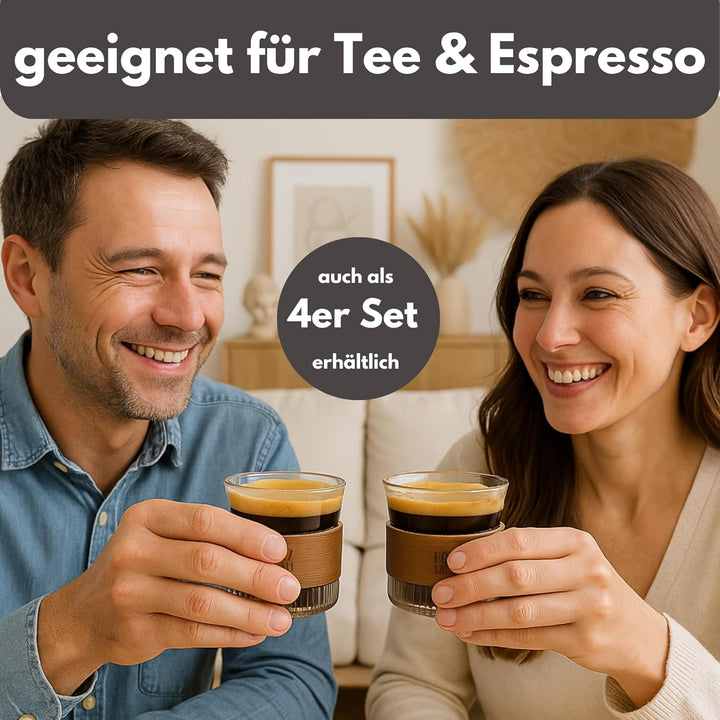 Holzwurm Espressotassen Set (4er Set Espressotassen (Transparent), 4er Set) Transparent 4er Set, Tra
