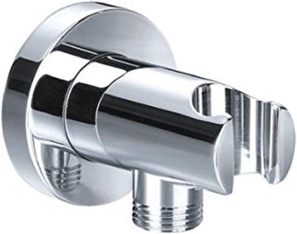 Wandanschlussbogen mit Brausehalterung/Anschluss Handbrause/Messing/verchromt / 1/2 Zoll Gewinde/Bra