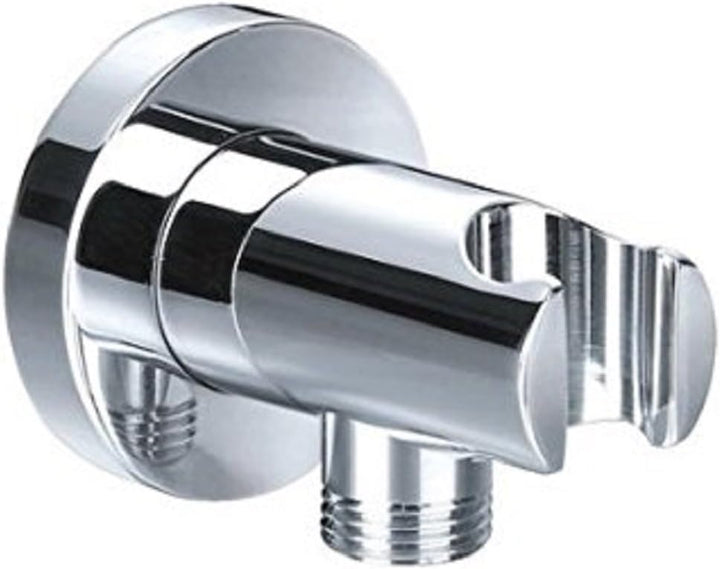 Wandanschlussbogen mit Brausehalterung/Anschluss Handbrause/Messing/verchromt / 1/2 Zoll Gewinde/Bra