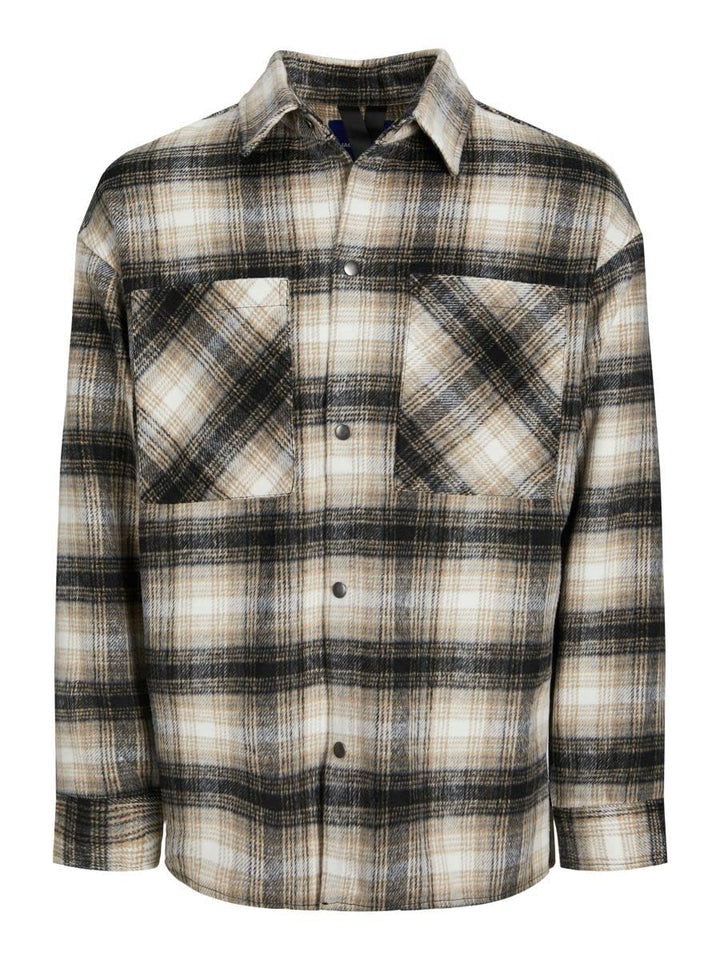 JACK & JONES Male Hemdjacke Normal geschnitten Hemdjacke S Chinchilla, S Chinchilla