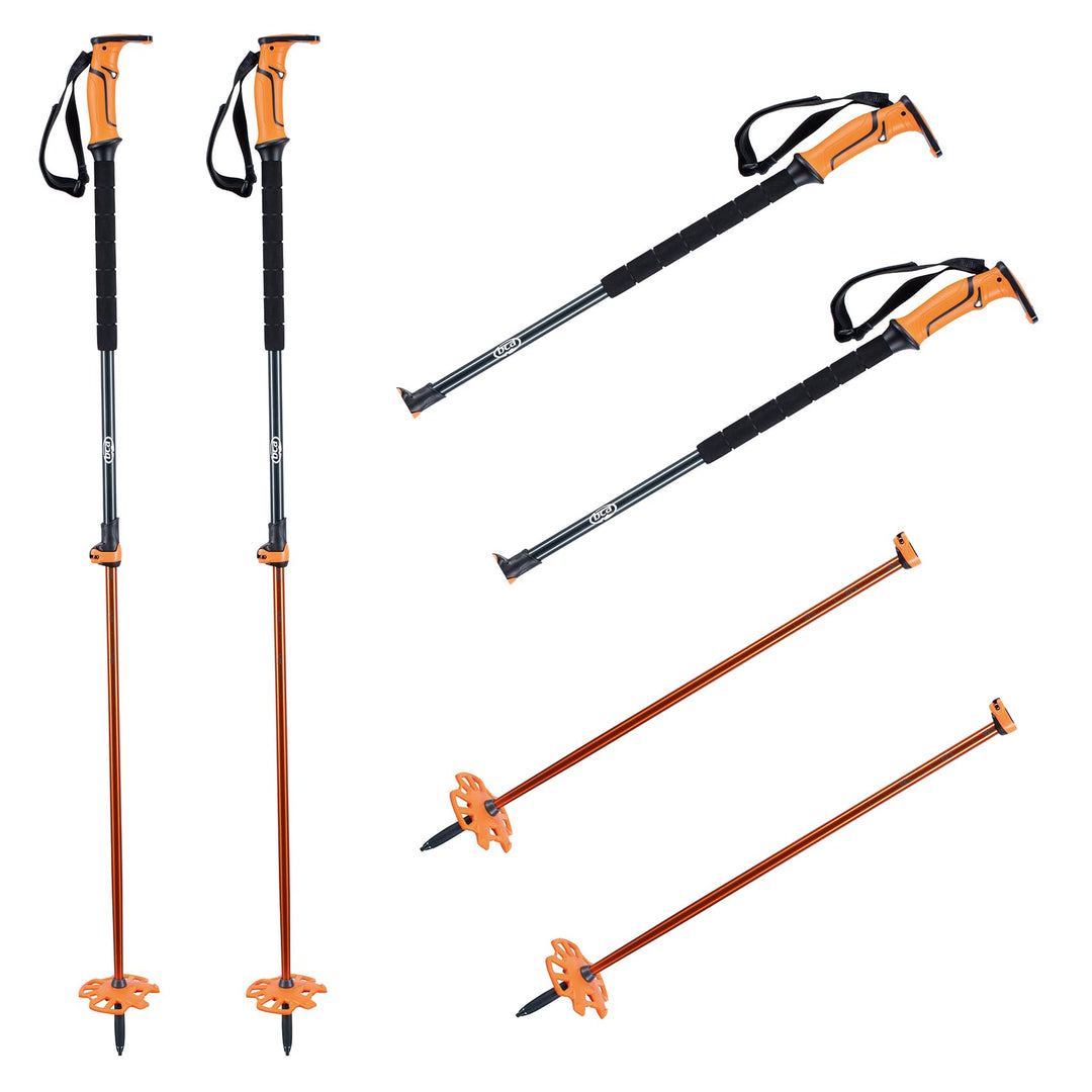 K2 Unisex – Erwachsene Scepter ALU Touringstock, Black-orange, 1SIZ
