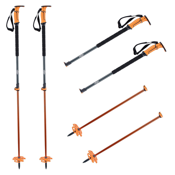 K2 Unisex – Erwachsene Scepter ALU Touringstock, Black-orange, 1SIZ