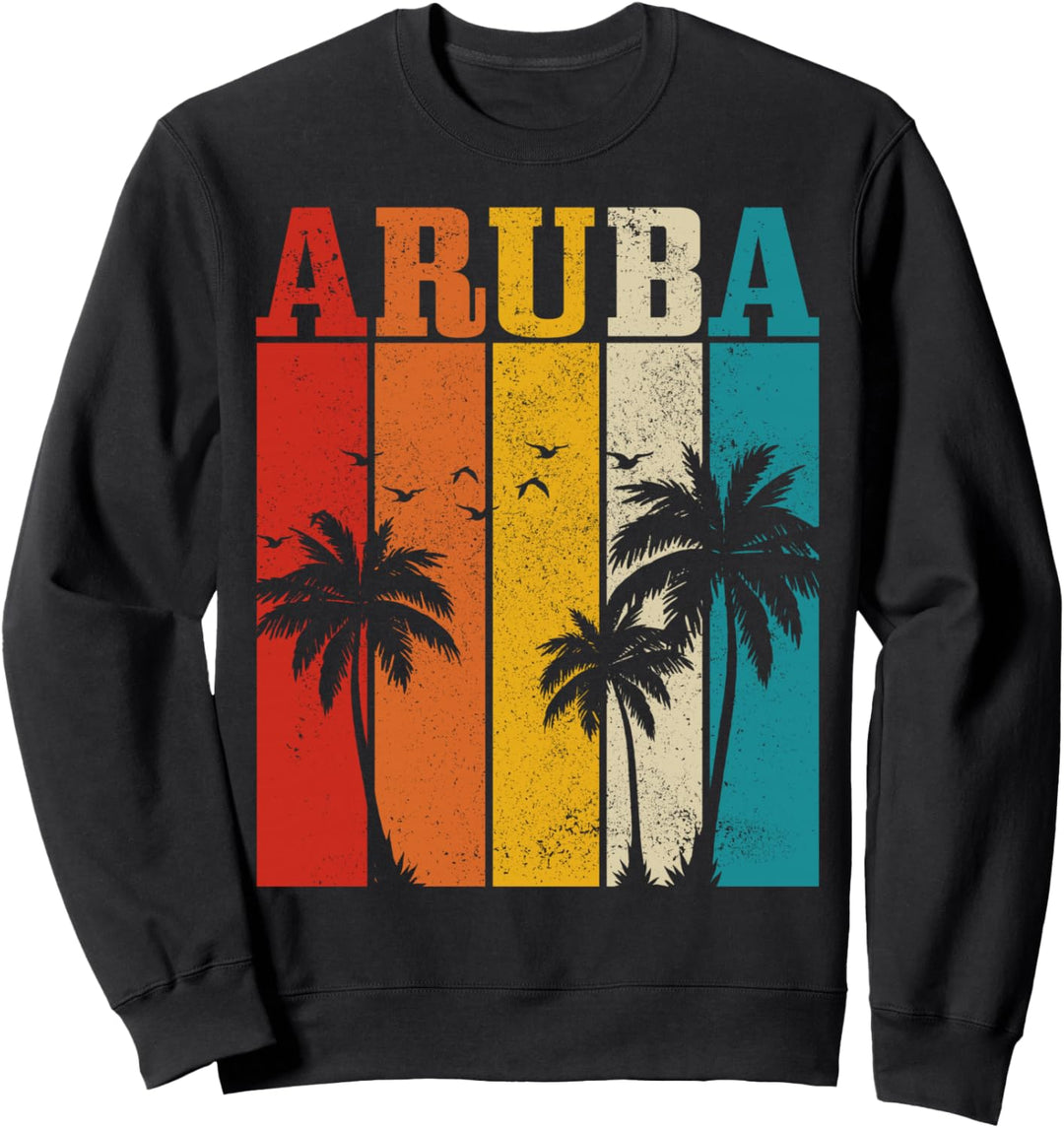 Aruba Vintage Surfer Palmen Souvenir Sweatshirt
