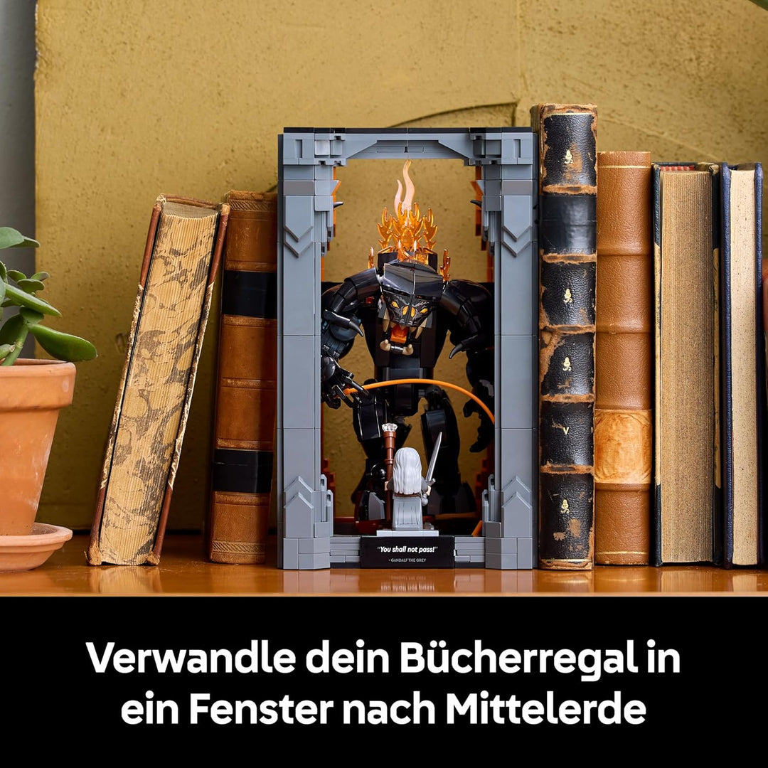 LEGO Icons Der Herr der Ringe: Balrog Bücherstütze – Spielzeug für Erwachsene zum Ausstellen – Model