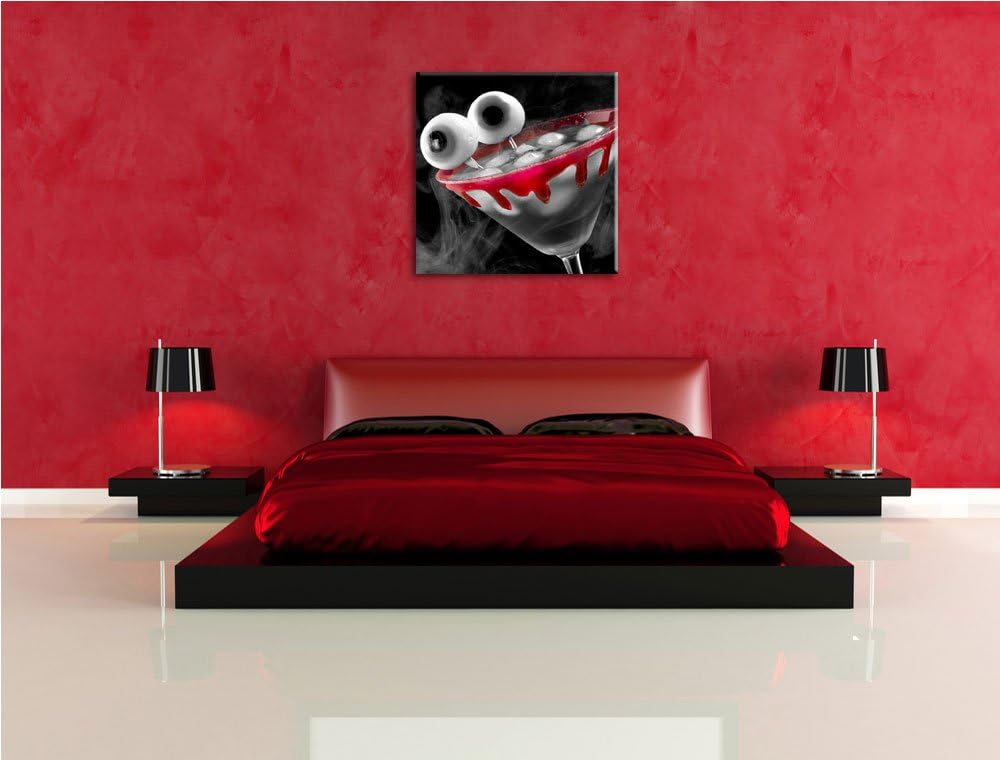 Pixxprint Cocktail mit Augen als Leinwandbild/Grösse: 70x70 cm/Wandbild/Kunstdruck/fertig bespannt,