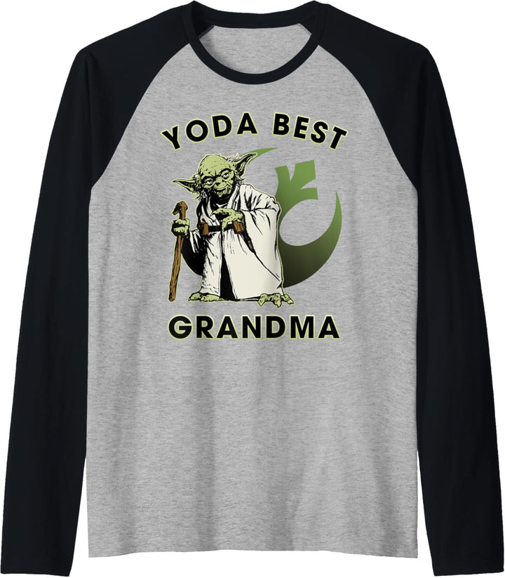 Star Wars Yoda Best Grandma Rebel Logo Raglan