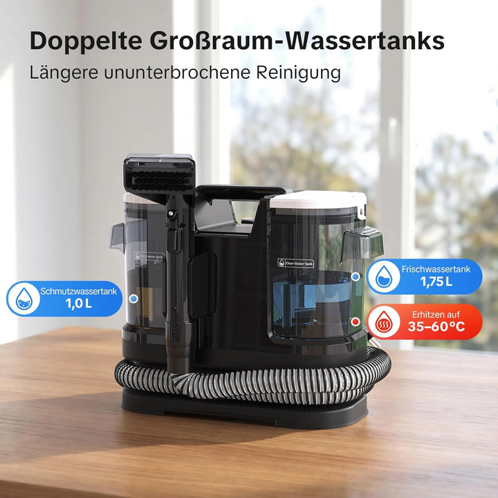 Lubluelu Nasssauger Polsterreiniger Gerät 600 W, 20 kPa Teppichreiniger Waschsauger, tragbarer Teppi