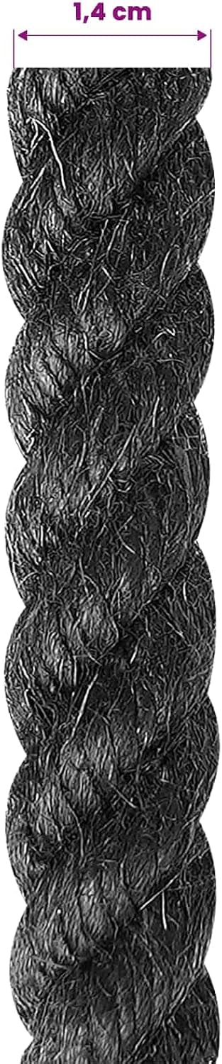 vidaXL Juteseil 14 mm Schwarz 100% Tossa Jute Schwarz 14 mm/50 m, Schwarz 14 mm/ 50 m