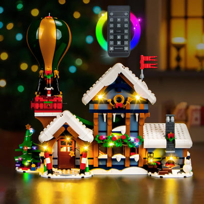 LocoLee Licht Set Kompatibel mit Lego Postamt des Weihnachtsmanns Fernbedienung Version, Nur Lichter