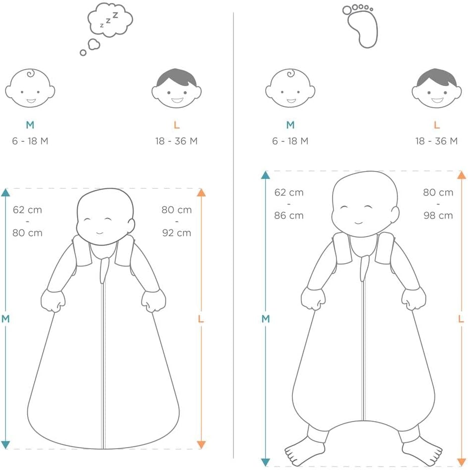 Ergobaby Baby-Schlafsack Winter Neugeborene 56-62 Baumwolle, Winterschlafsack Baby 0-6 Monate TOG 2.