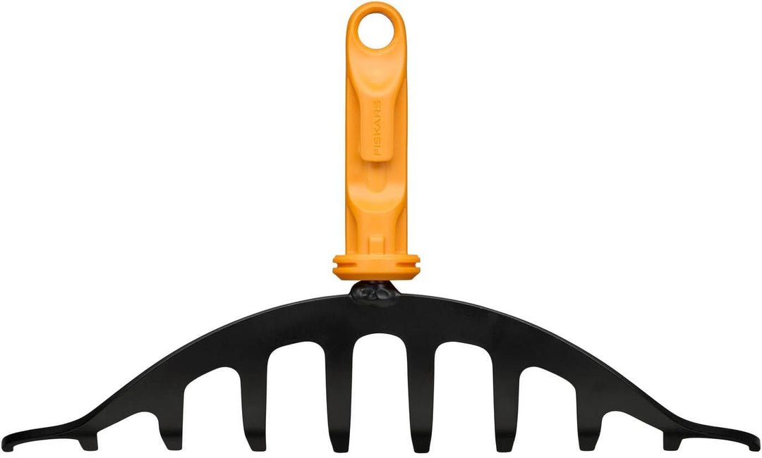 Fiskars OneClick Rosenrechen, Schmaler Rechen-Aufsatz für Enge Beete, Müheloses Wechseln mit nur ein
