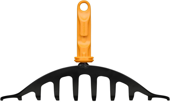 Fiskars OneClick Rosenrechen, Schmaler Rechen-Aufsatz für Enge Beete, Müheloses Wechseln mit nur ein