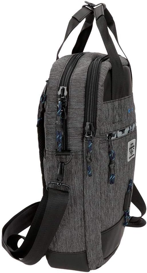 Pepe Jeans Raw Laptop-Rucksack mit Schulterriemen Grau 32x42x12 cms Polyester 15,6" 16.13L Rucksack
