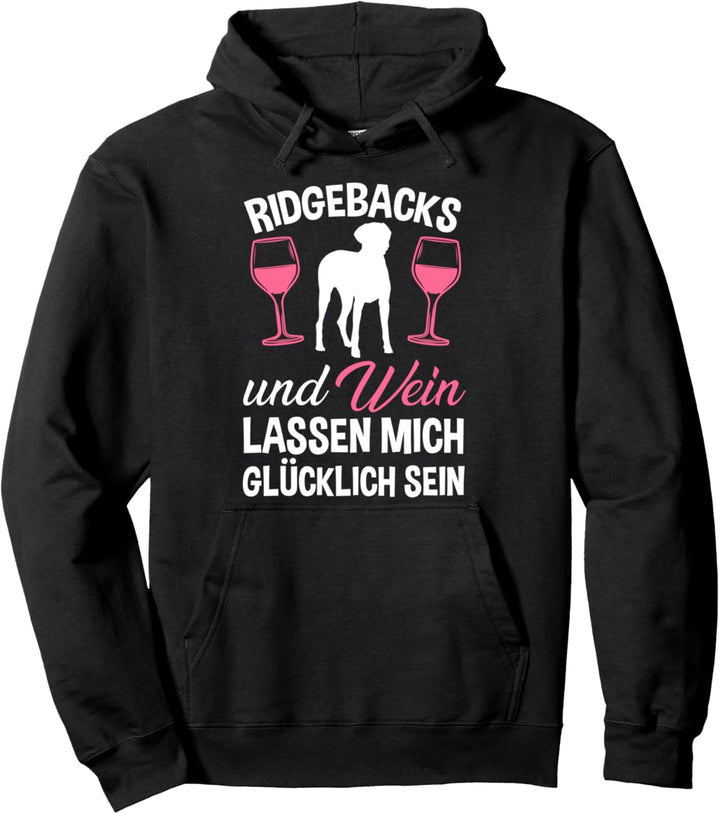 Rhodesian Ridgeback und Wein Pullover Hoodie