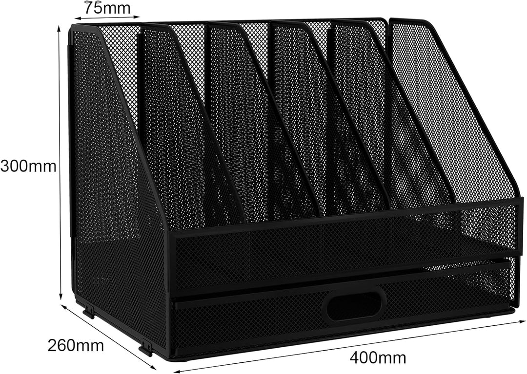 EasyPAG 5 Fächer A4 Metall Büro Schreibtisch Organizer Dokumentenhalter Aktenablage Zeitschriftenhal