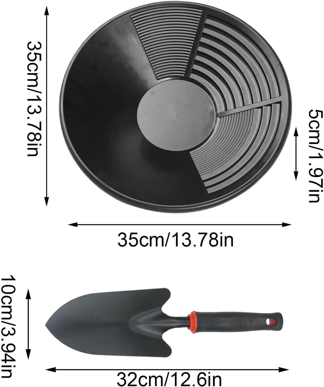 Goldwaschen Ausrüstung - Goldwaschpfannen Set,Vollständige Ausrüstung 1 Set für Goldsuche Schürfen F